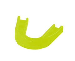 Paradenti da rugby giallo fluo, protezione essenziale per la tua sicurezza in mischia.