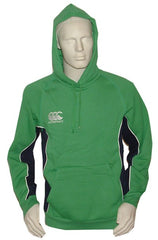 Felpa Canterbury verde con inserti blu e logo CCC, ideale per il rugby.