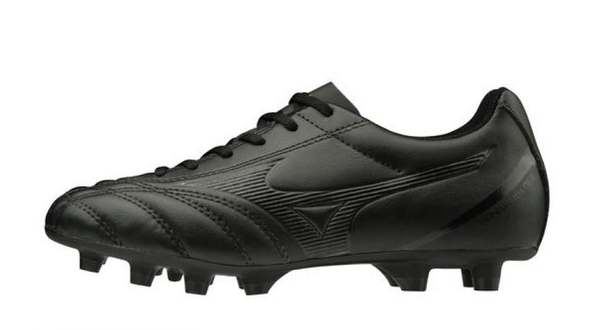 Scarpino da calcio nero Mizuno Monarcida Neo Select JR per ragazzi.