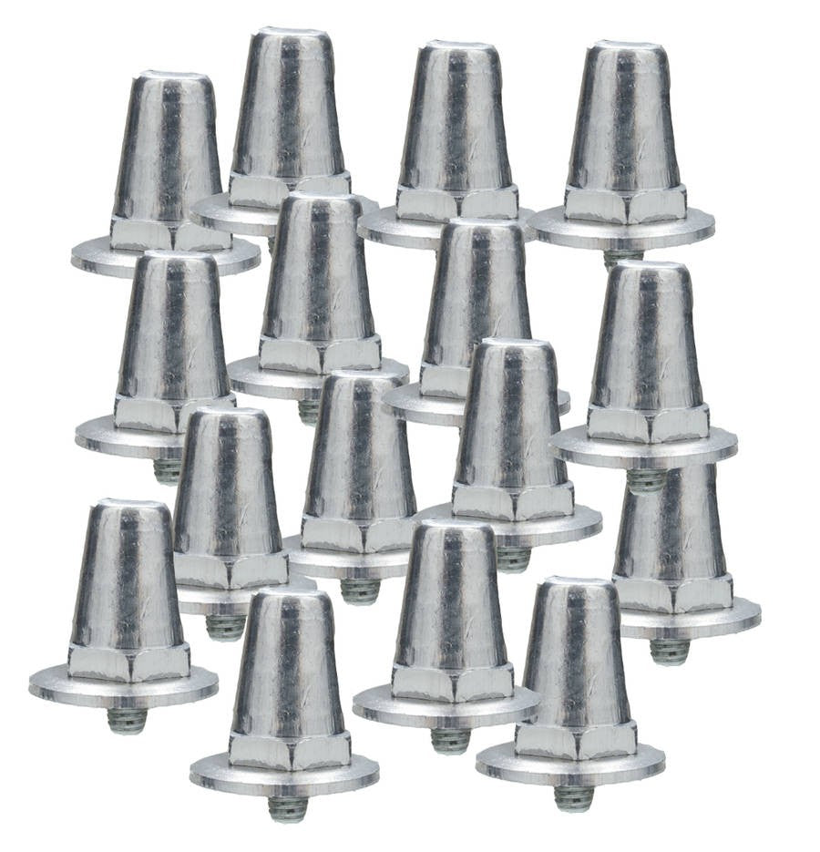 Tacchetti conici in metallo per rugby, 100 pezzi da 19mm, finitura argentata.