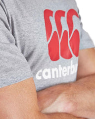 T-shirt Canterbury grigia con iconico logo CCC rosso e scritta bianca.