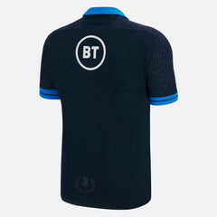 Maglia casalinga da rugby della Scozia 2022-23: replica per bambini, blu scuro con logo BT ed emblema del cardo.