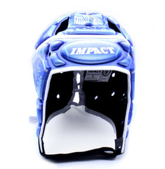 Caschetto da rugby Impact, modello Indigenous Sea, blu con grafiche tribali.