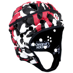 Caschetto Rugby Ventilator Body Armour Camo Rosso Ragazzo