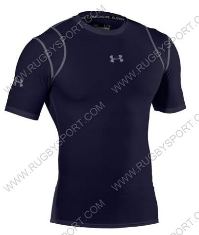 Maglia Under Armour HeatGear da uomo blu, a maniche corte, traspirante.