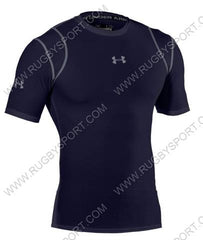 Maglia Under Armour HeatGear da uomo blu, a maniche corte, traspirante.