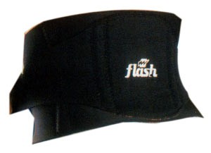 Fascia lombare nera "Flash" con stecche rigide, supporto e stabilità per il rugby.