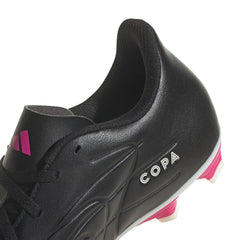 Adidas Copa Pure .4 FXG BLK-PNK Bambino: scarpe da calcio nere per bambini con dettagli rosa. Progettate per comfort e prestazioni superiori.