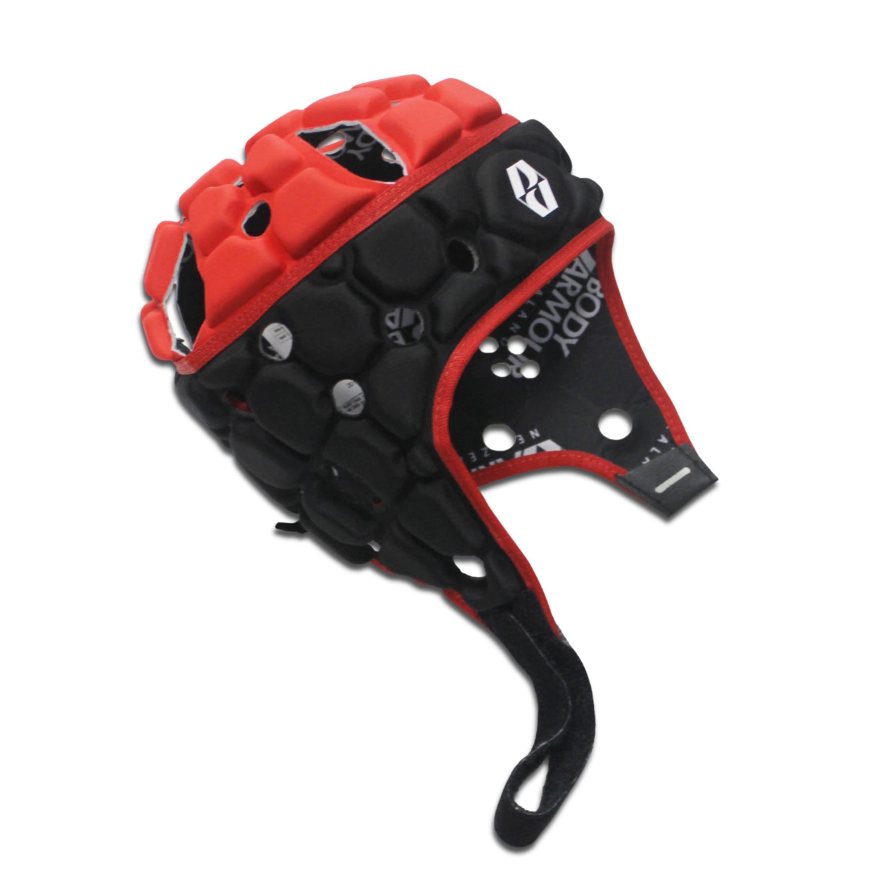 OPTIMUM Caschetto Protettivo Rugby - Leggero E Antiurto, Taglia Small, Unisex, Nero/Rosso, Approvato World Rugby