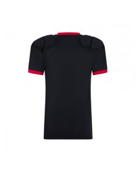 Protezione spalle rugby Canterbury Raze per bambino, nera con dettagli rossi.