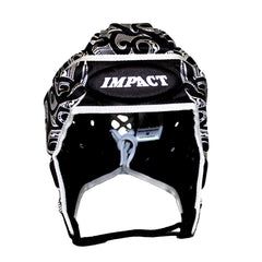 Caschetto Rugby Impact Kiwi Maori Nero: casco da rugby nero con design ispirato ai Maori, che offre protezione e comfort