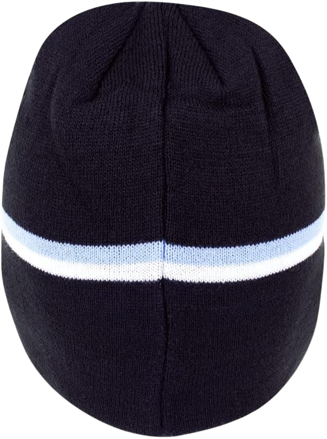 Zuccotto da rugby Glasgow Warriors blu navy con strisce bianche e azzurre.