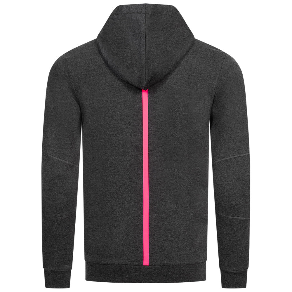 Felpa con cappuccio Asics ufficiale Stade Francais grigio mélange con dettaglio fucsia.