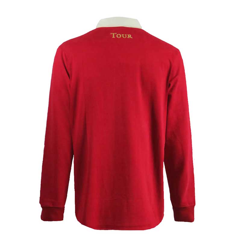 Maglia Rugby Vintage British Isles 1971: Maglia da rugby vintage rossa a maniche lunghe, con ricamo "Tour" sul retro