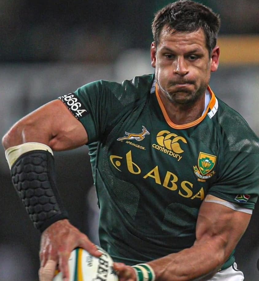 Protezione avambraccio nero Body Armour per rugby, con logo Springboks.