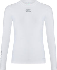 Maglia termica Canterbury bianca a maniche lunghe per uomo, logo CCC.