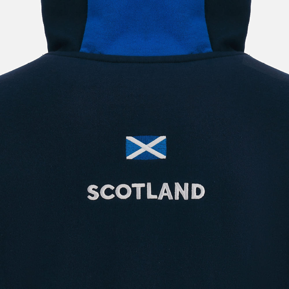 Felpa da viaggio da bambino Scozia Rugby 2023 blu navy con bandiera scozzese