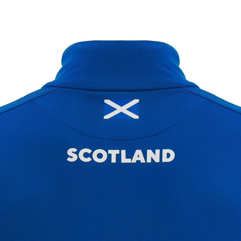 Felpa Rugby Scozia Mezza Zip PolarFleece Ragazzo Azzurro