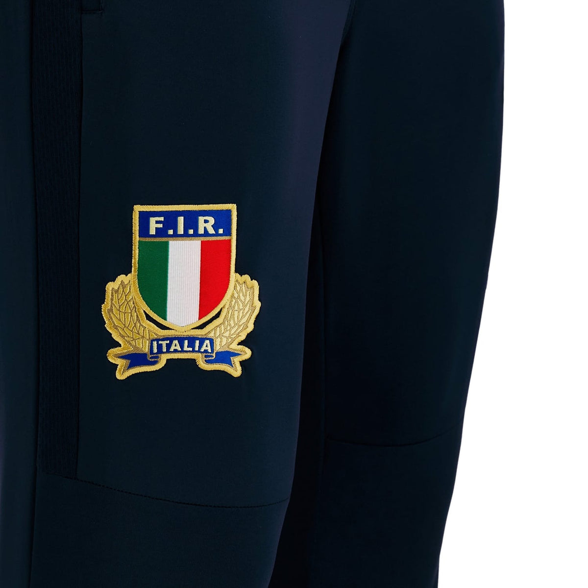 Pantalone da viaggio Italia Rugby blu in poliestere con stemma FIR.