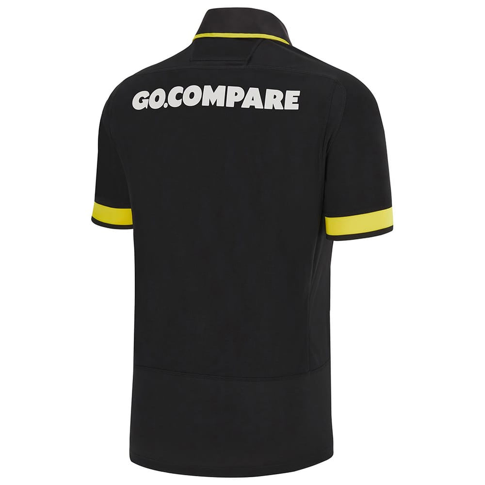 Maglia rugby Galles M24 Away nera con logo Go.Compare