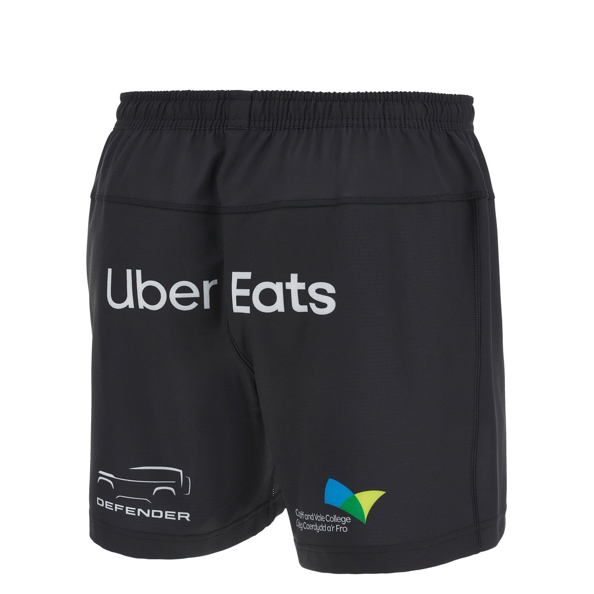 Pantaloncini da rugby Cardiff Blues Home M23-24 per ragazzo, neri con logo Uber Eats.