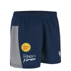 Pantaloncini rugby Sale Sharks Home M23-24 ragazzo blu navy con logo.