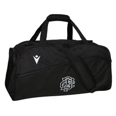 Borsa palestra Ufficiale Barbarians Rugby Macron nera con logo.