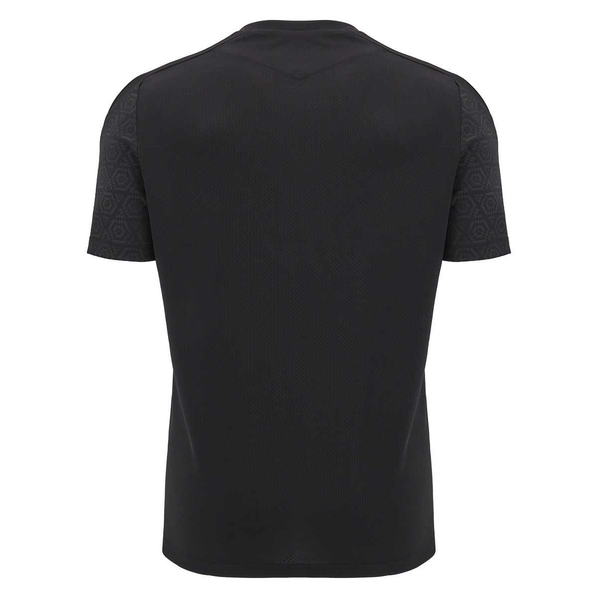 Maglia rugby Galles allenamento 2025 Total Black: Maglia nera da allenamento del Galles per il 2025 con maniche fantasia.