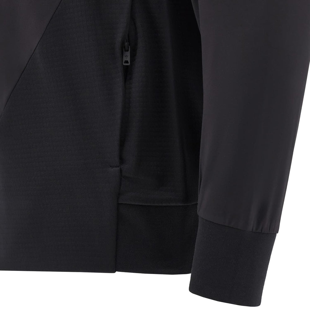 Felpa Rugby Galles Travel Fleece 3D 2025: Giacca in pile nera con dettaglio cerniera