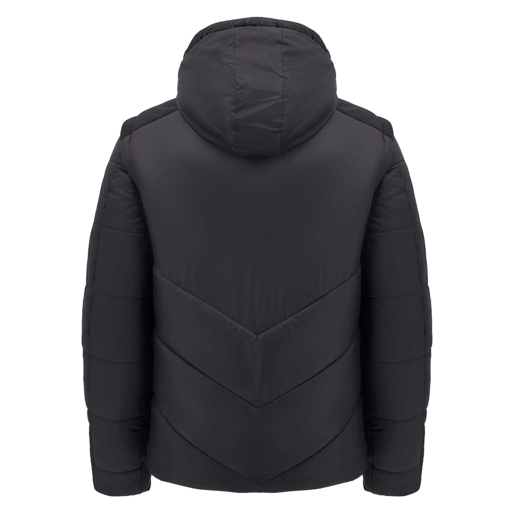 Giacca imbottita nera Bomber Galles Rugby M25, modello smanicabile Elite.