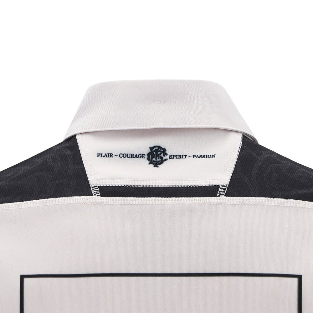 Maglia Rugby Barbarians home pro 2025: Vista posteriore della maglia, che mostra il colletto, il design del collo e il logo della squadra.
