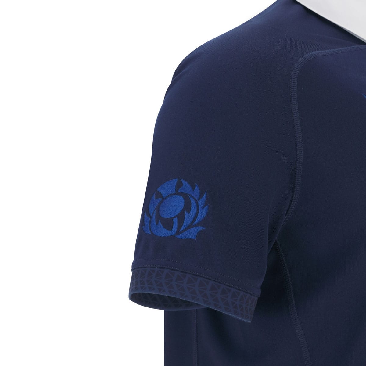 Maglia da rugby Scozia Home Centenario 1925 blu navy con stemma scozzese.
