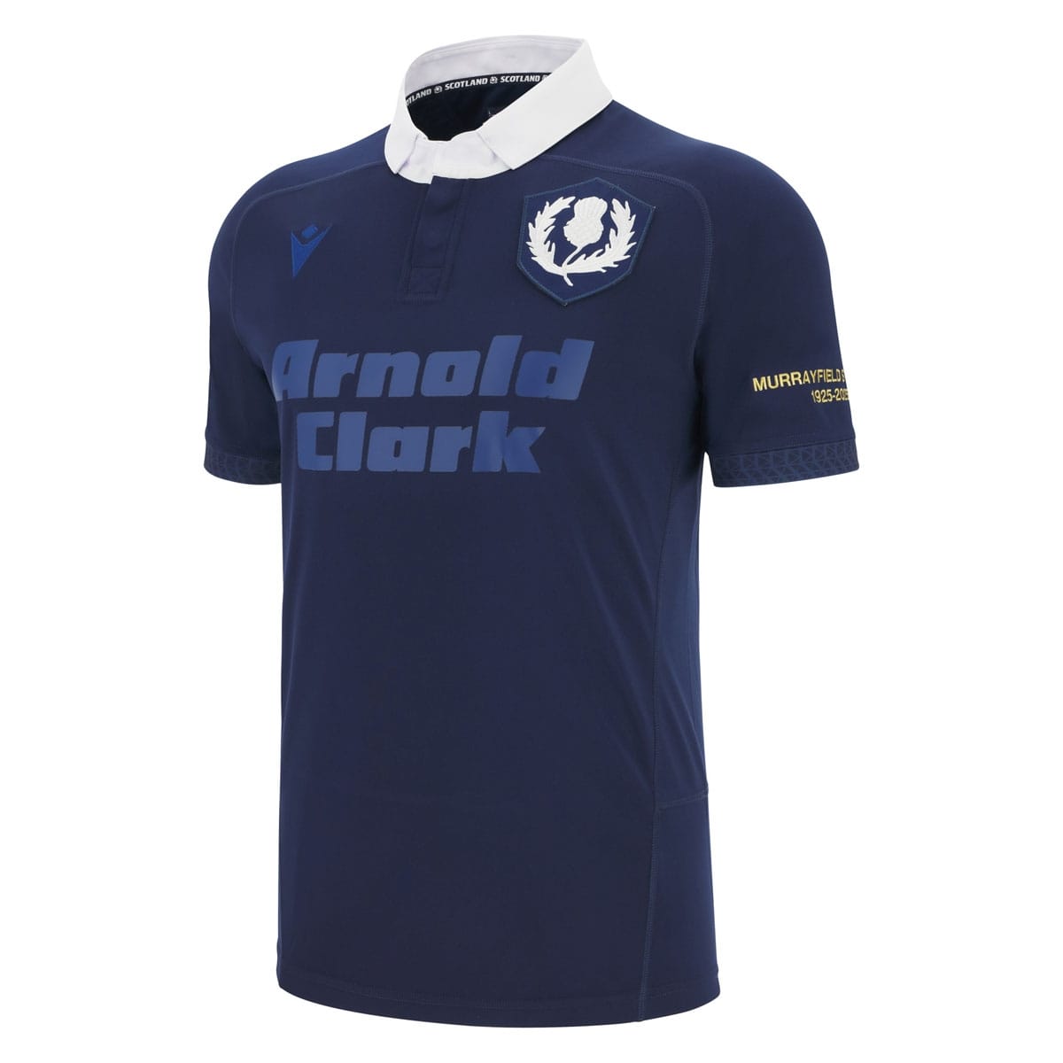 Maglia Rugby Scozia Home Centenario 1925, blu navy con logo Arnold Clark.