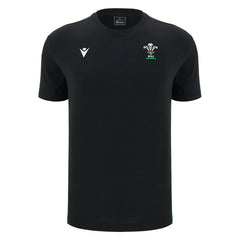 T-shirt rugby galles travel ufficiale 2027 nero