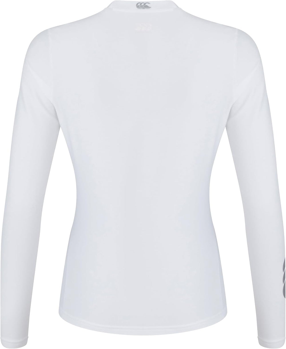 T-shirt termica Canterbury bianca a maniche lunghe, baselayer uomo.