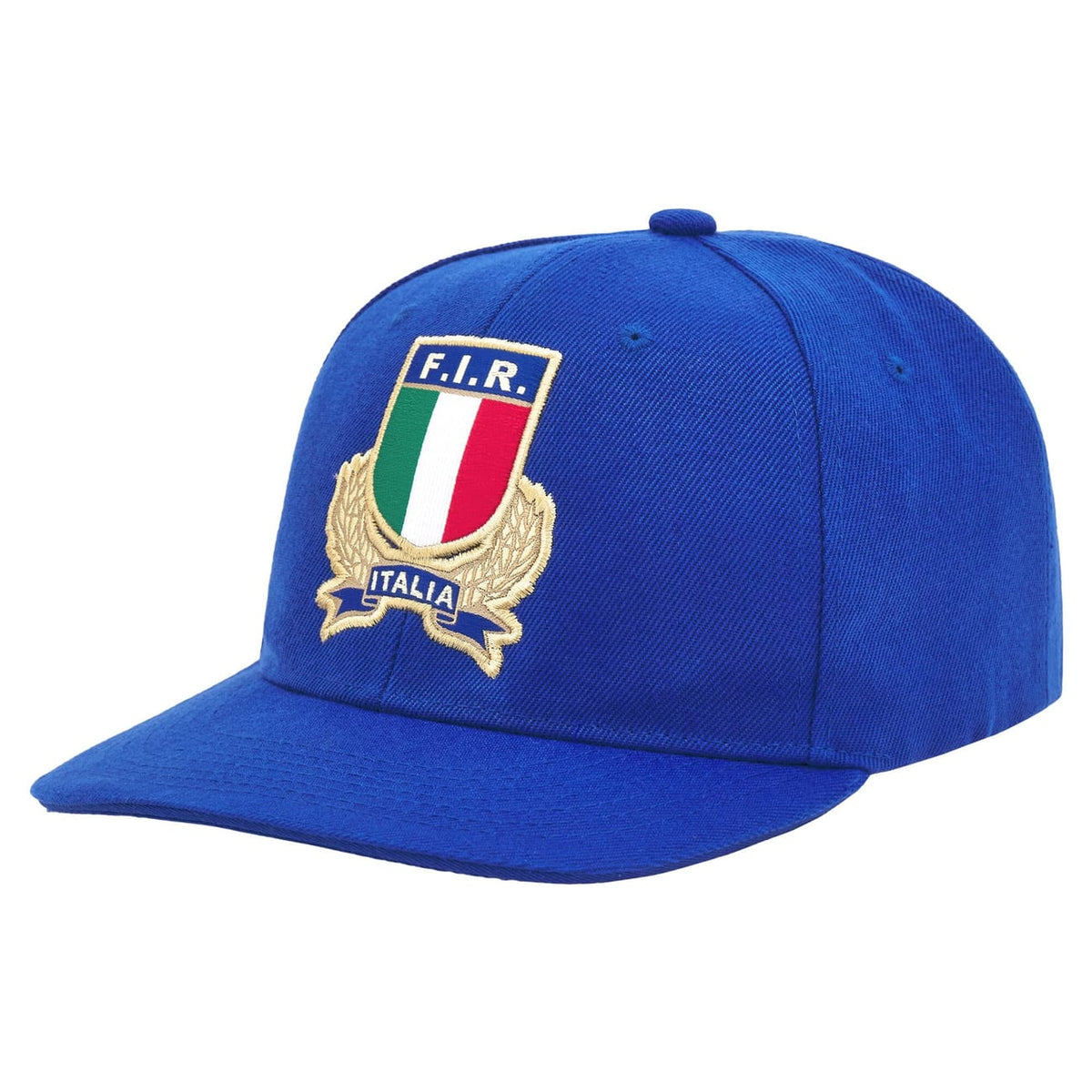Cappellino ufficiale Italia Rugby azzurro con stemma ricamato e scritta Italia.