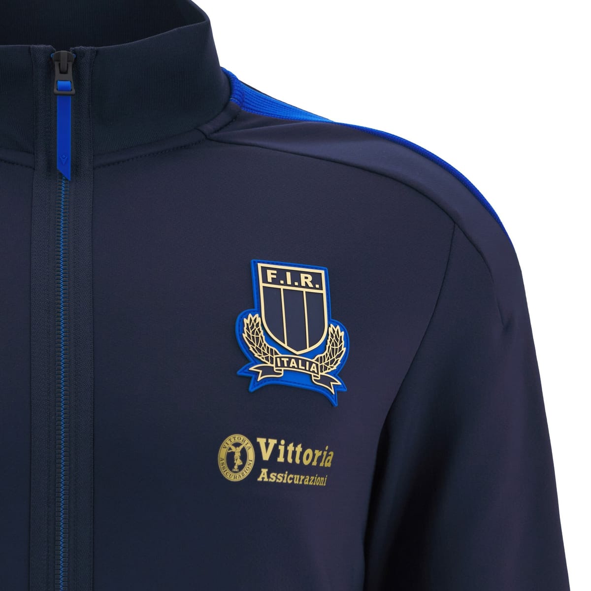 Giacca Anthem Athletisure blu navy F.I.R. Italia con logo Vittoria Assicurazioni.