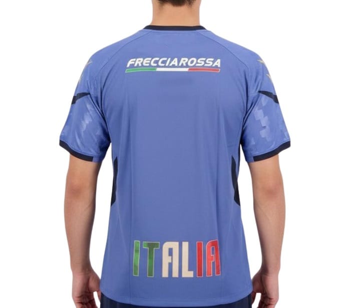 Maglia da allenamento STAFF Italia Rugby 2026 da ragazzo, blu con logo Frecciarossa.