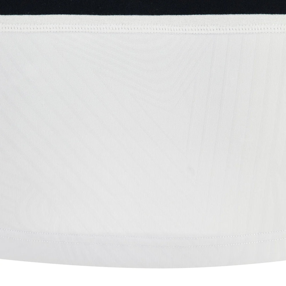 Maglia rugby Barbarians uomo, cotone bianco con dettagli neri, manica corta.