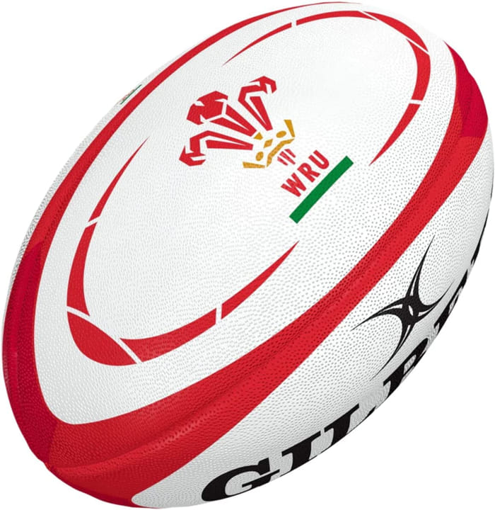 Pallone da rugby ufficiale Gilbert Wales: replica del pallone da rugby con l'emblema del logo WRU.