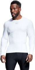 T-shirt termica Canterbury bianca a maniche lunghe da uomo, con logo discreto.