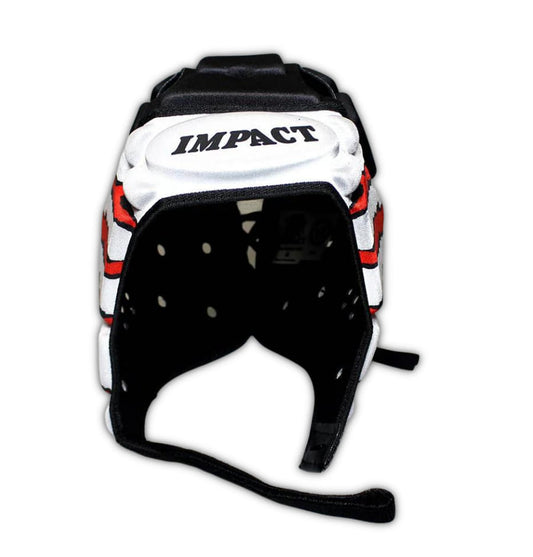 Caschetto da rugby Impact Artiglio bianco e nero con logo Impact