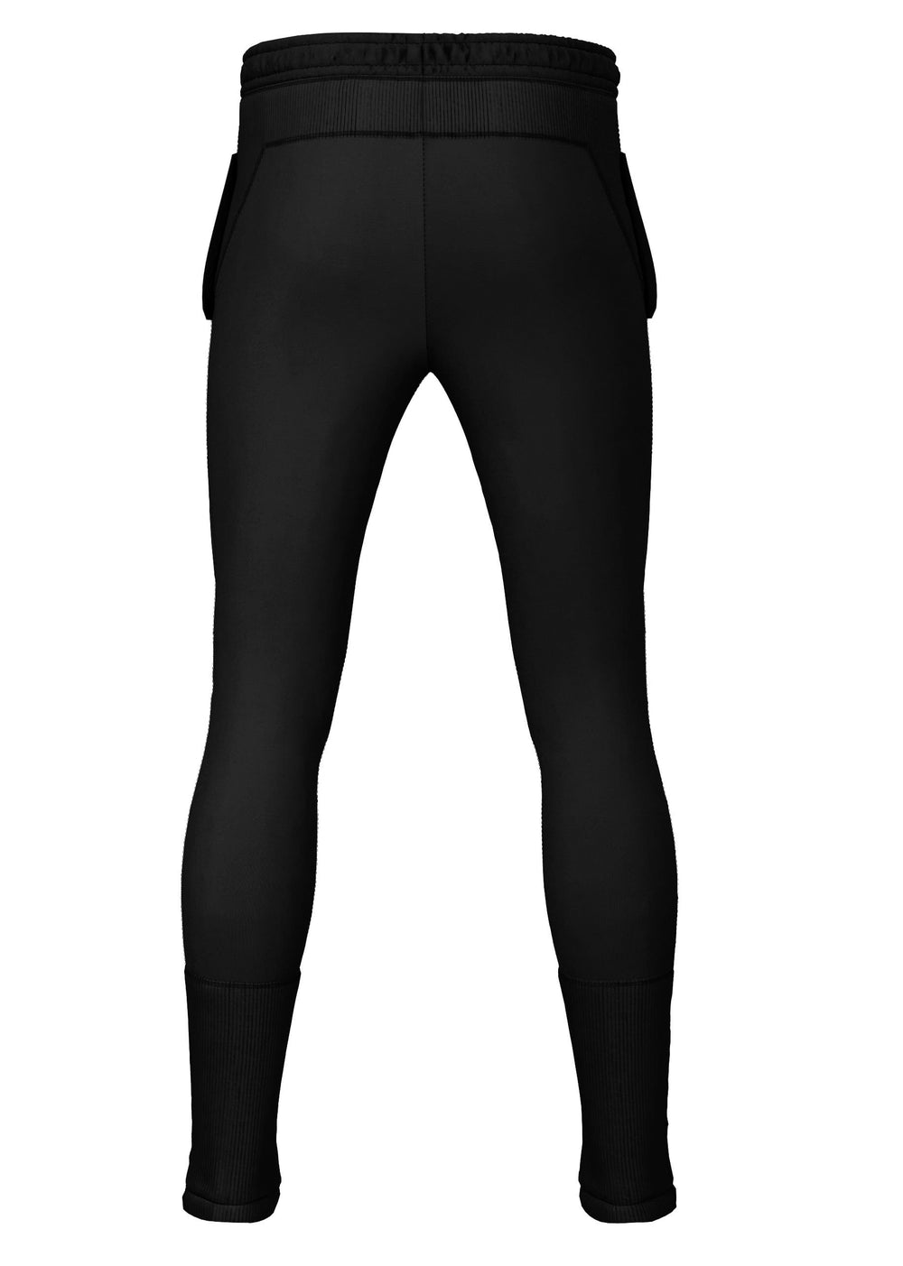 Pantalone rugby tuta extraskin RGR Nero: Pantaloni da rugby neri, comodi jogger con tasche laterali.