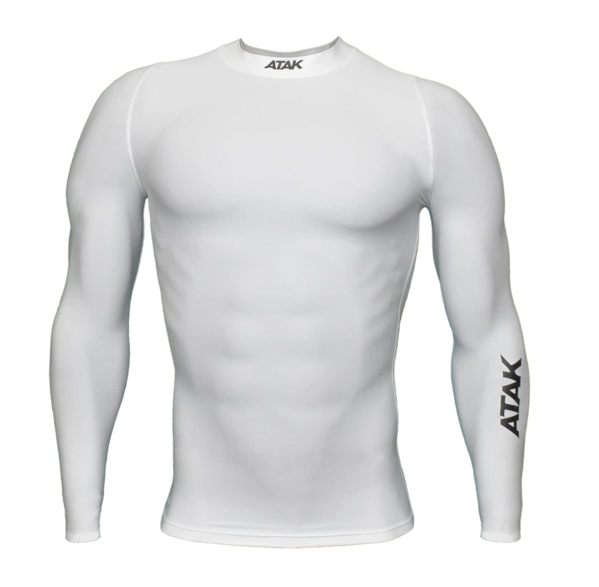 Maglia a compressione bianca ATAK Base Layer a maniche lunghe da uomo.
