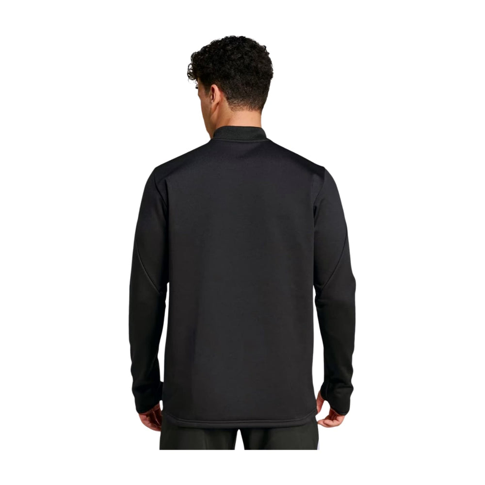 Felpa All Blacks Rugby 2025 uomo, nera, mezza zip, vista posteriore.