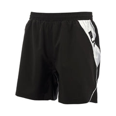 Pantaloncini da palestra neri Tek IV da uomo, con inserti bianchi e logo.