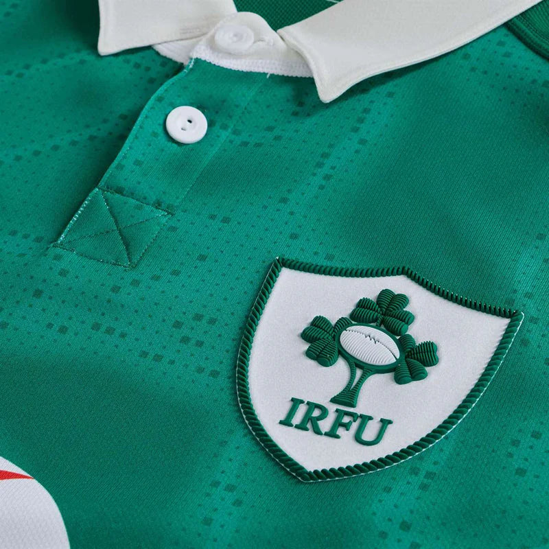 Maglia da rugby Irlanda 2026 Home Pro verde con stemma IRFU.