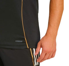 Canottiera All Blacks rugby Marvel nera con dettagli arancioni e logo Aeroready.