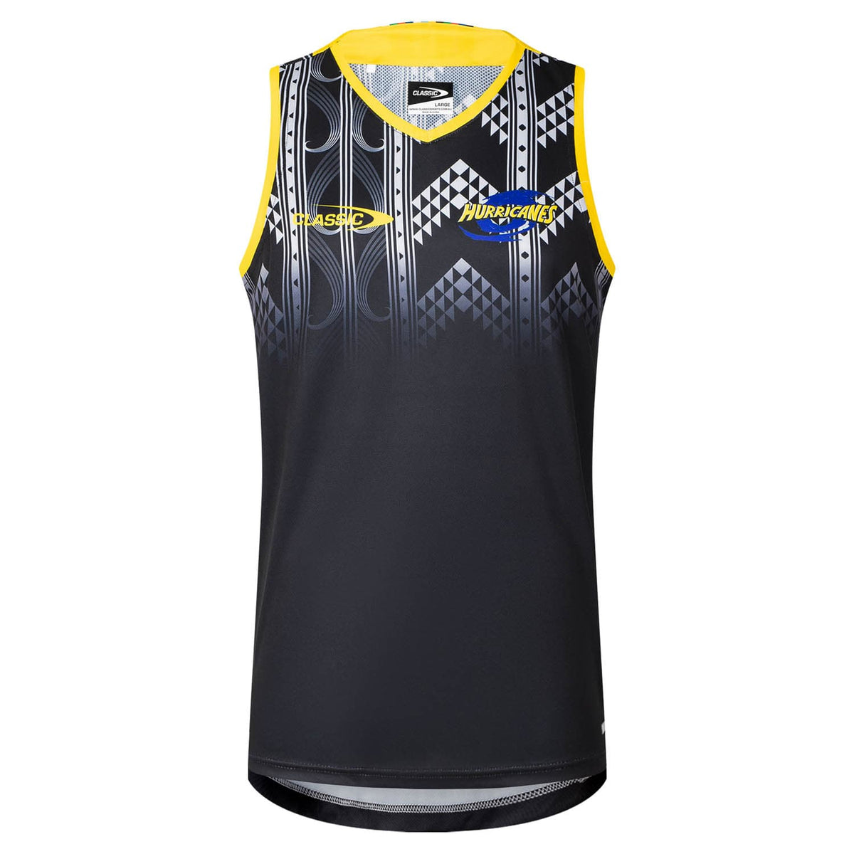 Canottiera uomo Classic Hurricanes Super Rugby 2025, design a pois e righe.