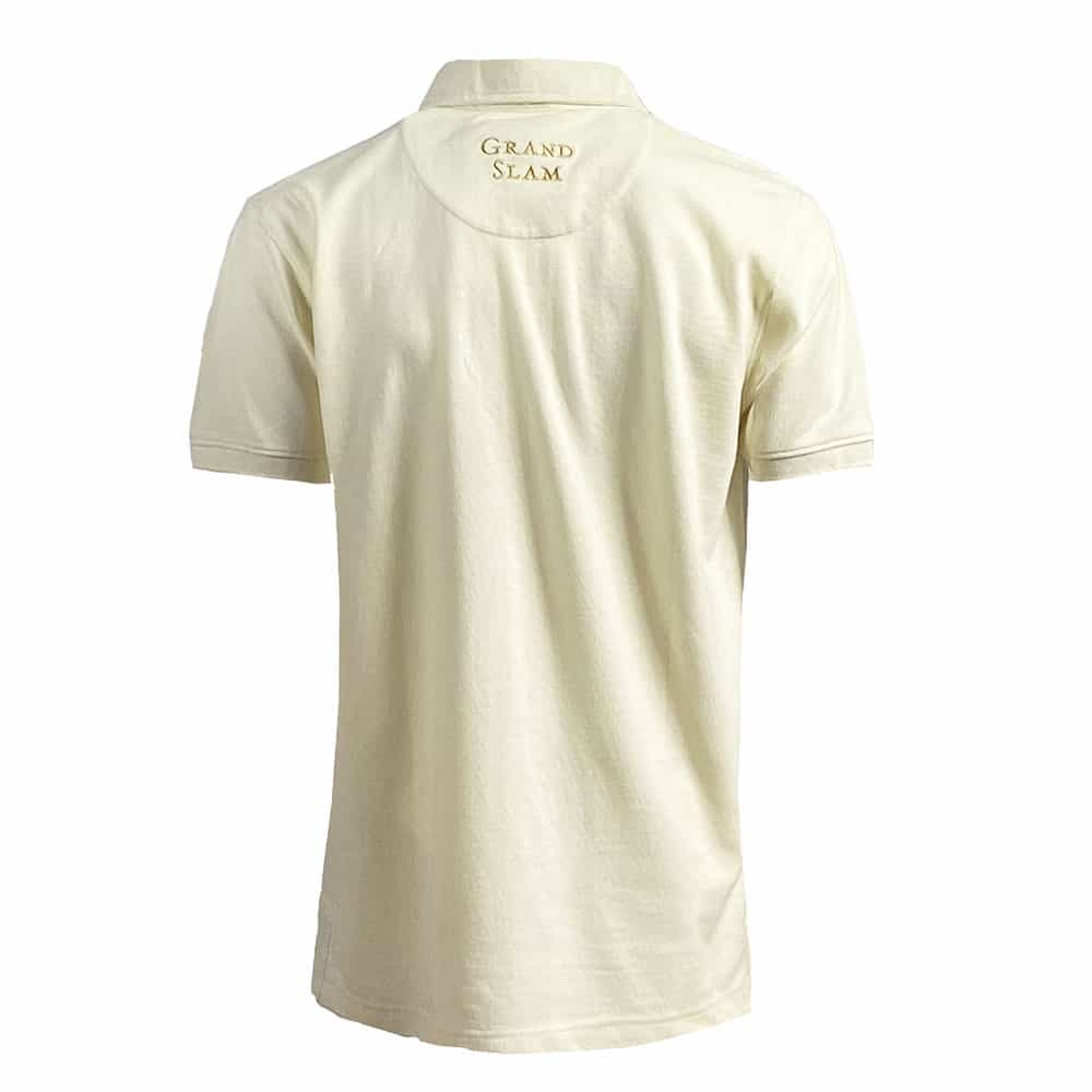 Polo da rugby color crema, con ricamo "Grand Slam", stile vintage inglese 1991-92